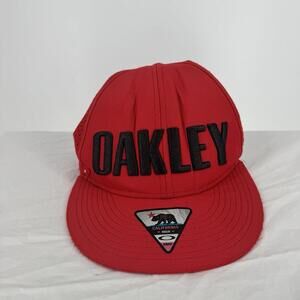 Oakley hat mens adjustable red snapback athletic athleisure cap